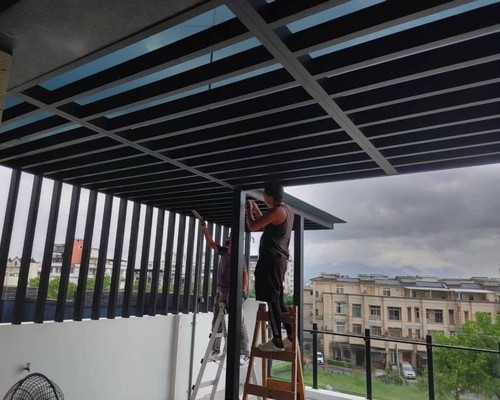 台北屋頂格柵施工, 台北屋頂造型格柵, 台北鋁格柵, 台北鋁包板, 台北鋁帷幕板, 台北金屬欄杆, 台北金屬鐵件